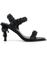 KARL LAGERFELD - Leather Heeled Sandals - Lyst