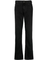 Canali - Logo-Patch Slim-Fit Trousers - Lyst