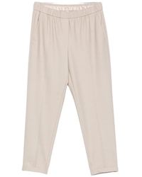 Antonelli - Rosalba Elasticated-Waist Turned-Up Trousers - Lyst