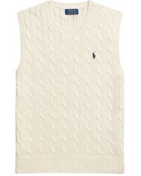 Polo Ralph Lauren - Cable-Knit Cotton Sweater Vest - Lyst