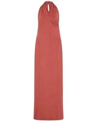 Another Tomorrow - Gathered Halter Maxi Dress - Lyst
