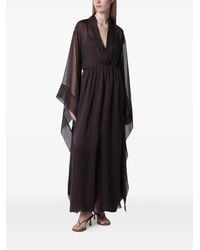 Alberta Ferretti - Sheer-Sleeves Maxi Dress - Lyst