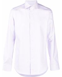 Canali - Waffle-effect Long-sleeved Shirt - Lyst