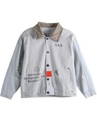 SAITOS - Graphic-Print Distressed Cotton Jacket - Lyst