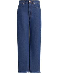 Alberta Ferretti - Fringed-Hem Jeans - Lyst