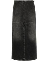 MM6 by Maison Martin Margiela - Jupe En Jean À Coupe Mi-Longue - Lyst