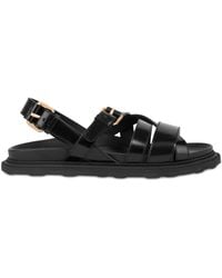 Moschino - Buckle-Fastening Leather Sandals - Lyst