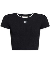 Amiri - Top corto con logo bordado - Lyst