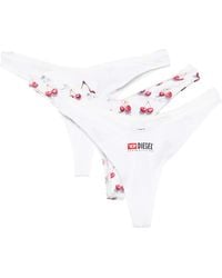 DIESEL - 3-Pack Thongs With Heart-Cherry Print - Lyst
