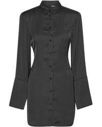 ROTATE BIRGER CHRISTENSEN - Satin Tie Shirt Dress - Lyst