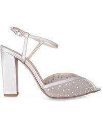 Andrea Wazen - Katy Crystal-Embellished Mesh-Panel Sandals - Lyst