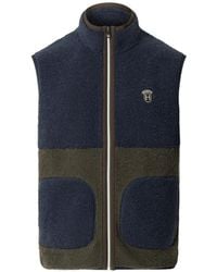 Hackett - Colour-Block Fleece-Texture Gilet - Lyst