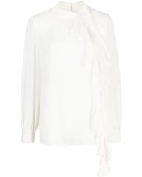 Dolce & Gabbana - フリルトリム シルクブラウス - Lyst