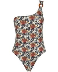 Anjuna - Floral-Print One-Shoulder Swimsuit - Lyst