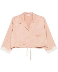 Sandro - Rhinestone-Embellished Cropped Shirt - Lyst