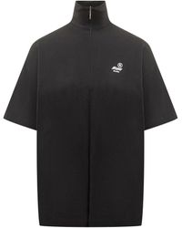 MSGM - High Neck Jersey T-Shirt - Lyst