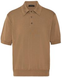 Prada - Triangle-logo Cotton Polo Shirt - Lyst