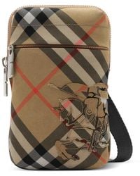 Burberry - Check Phone Bag - Lyst