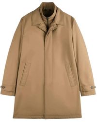 Fay - Morning Button-Fastening Layered-Neck Coat - Lyst