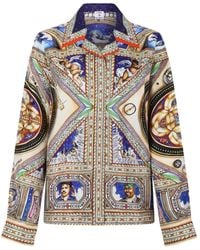 CASABLANCA - Take Me To Church Graphic-Print Silk Shirt - Lyst