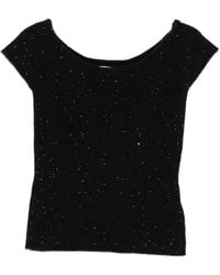 Liviana Conti - Sequin-Embellished Off-Shoulder T-Shirt - Lyst