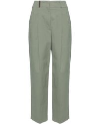 Peserico - Pressed-crease Poplin Tapered Trousers - Lyst