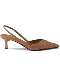 Prada - Woven Leather Slingback Pumps - Lyst