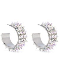AMINA MUADDI - Karma Crystal-embellished Hoop Earrings - Lyst