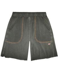DIESEL - P-Bask Faded-Effect Cotton-Jersey Shorts - Lyst