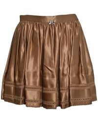 Rabanne - Lace-Trim Pleated Mini Skirt - Lyst