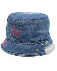 Marni - Embroidered Denim Bucket Hat - Lyst