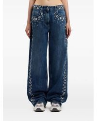 Palm Angels - Denim Jeans Verfraaid Met Ringlets - Lyst