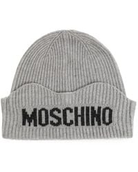 Moschino - Logo-Intarsia Ribbed Beanie Hat - Lyst