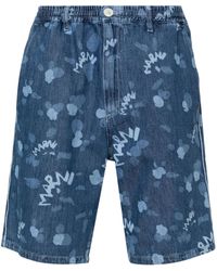 Marni - Printed Denim Shorts - Lyst