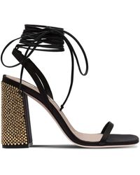 Miu Miu - Embellished Satin Sandals - Lyst
