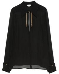 Elisabetta Franchi - Chain-Detail Long-Sleeve Blouse - Lyst