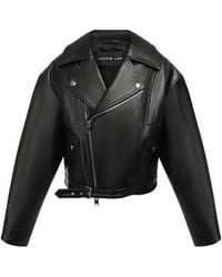 JACOB LEE - Belted Leather Biker Jacket - Lyst