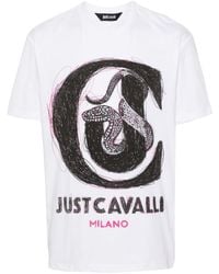 Just Cavalli - T-Shirt mit Logo-Print - Lyst