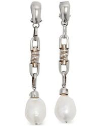 Ermanno Scervino - Faux-Pearl Chain-Link Earrings - Lyst