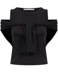 Alexander Wang - Layered Tie-Front Tank Top - Lyst
