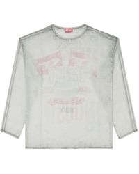 DIESEL - Sheer Chiffon Top With Concert Graphics - Lyst