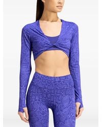 adidas - Primelift Workout Snake Twist-Reversible Long-Sleeve T-Shirt - Lyst