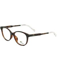 Lacoste - Tortoiseshell-Effect Round-Frame Glasses - Lyst