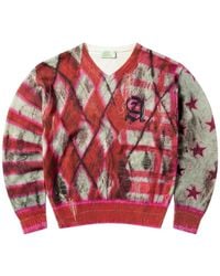 Aries - Digi Patchwork V-Neck Sweater - Lyst