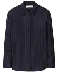 Another Tomorrow - Pinstripe Relaxed-Fit Shirt - Lyst