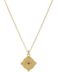 Ottoman Hands - Shield Pearl And Topaz Pendant Necklace - Lyst