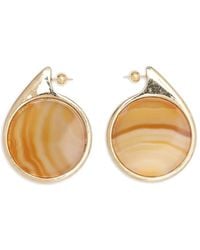 Panconesi - Goldfarbene Ohrringe Mit Achat - Lyst