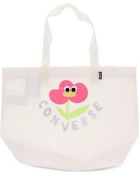 Converse - Logo-Print Floral Tote Bag - Lyst