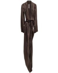 Rick Owens - Self-Tie Belt Asymmetric Dress - Lyst