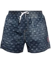 DSquared² - Short De Bain À Motif Monogrammé - Lyst